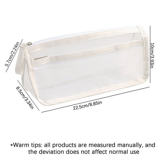 Moocorvic High Capacity Mesh Pencil Bag Supplies Mesh Pouch Clear Pencil Case Stationery Pouch Zipper, Portable Office Supplies with Easy Grip Handle Travel Accessories,