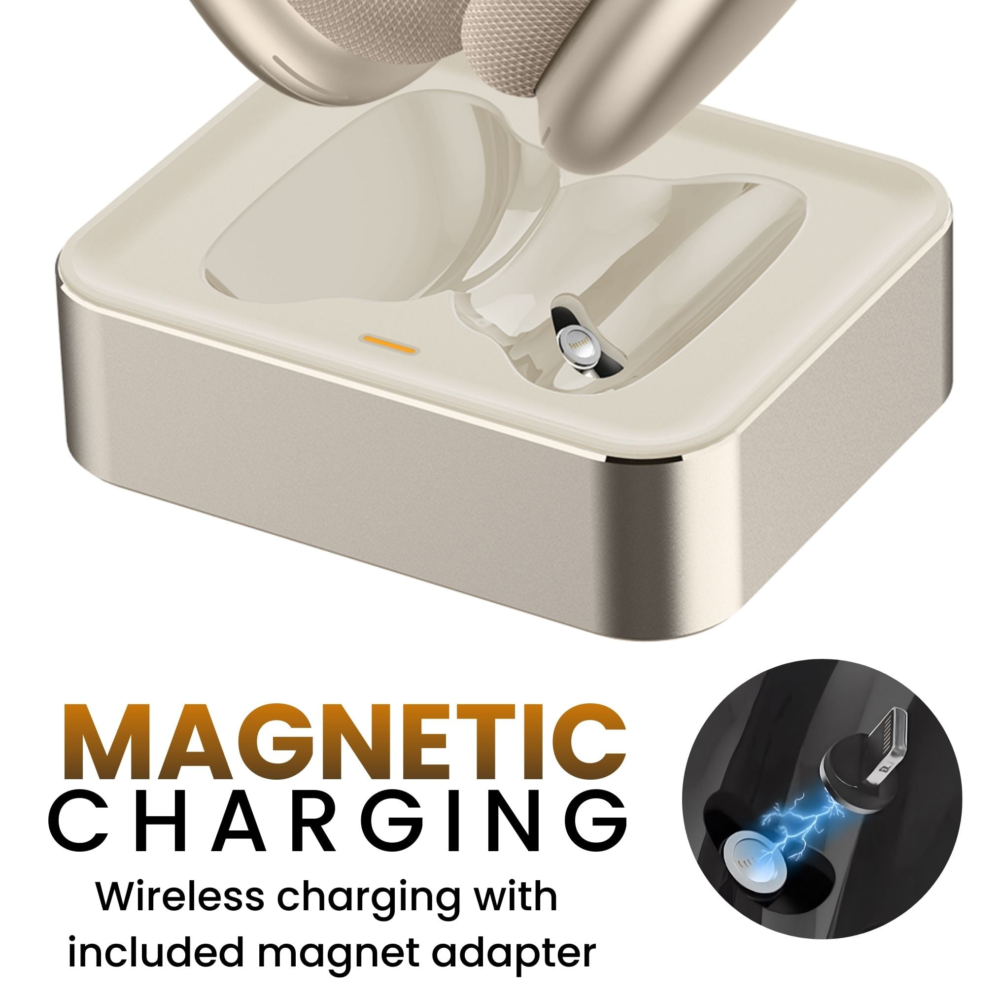 Ultra Supply Co - Wireless Charging Dock for AirPods Max – Compatible with Lightning & USB-C