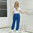 thumbnail image 6 of QATAINLAV Sweatpants for Teen Girls Unisex Baggy Elastic Waist Joggers Cinch Bottom Track Pants with Pockets School Uniform Blue, 6 of 9