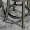 thumbnail image 6 of Cfowner 24" Counter Height Slat Back Swivel Stool, Weathered Gray Finish, Beige Fabric Seat, 6 of 6