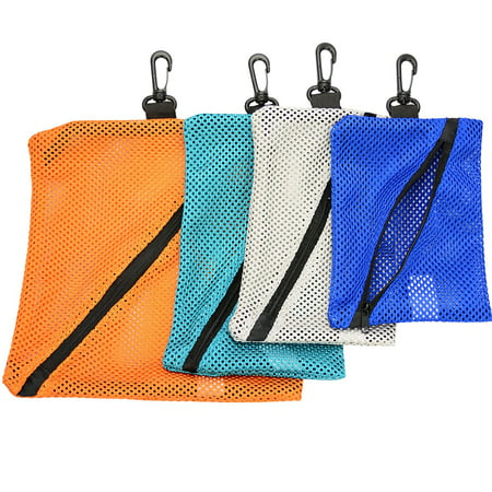 Small Mesh Bags for Storage - 4pc set, different colors & sizes - by Mato & Hash - Bright Pack
