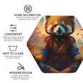 thumbnail image 4 of Pofeuu Prairie Meditating Raccoon Print Leather Coasters Set of 6, Round Cups Mugs Mat Pad for Home Kitchen Heat Resistant Drink Coasters,Hexagon, 4 of 7