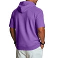 thumbnail image 5 of IAJDKMEK Men's Short Sleeve Hoodie - Lightweight Casual Top, Retro Hooded Shirt for Men, Soft Breathable Everyday Essential Shirt,Purple S, 5 of 9