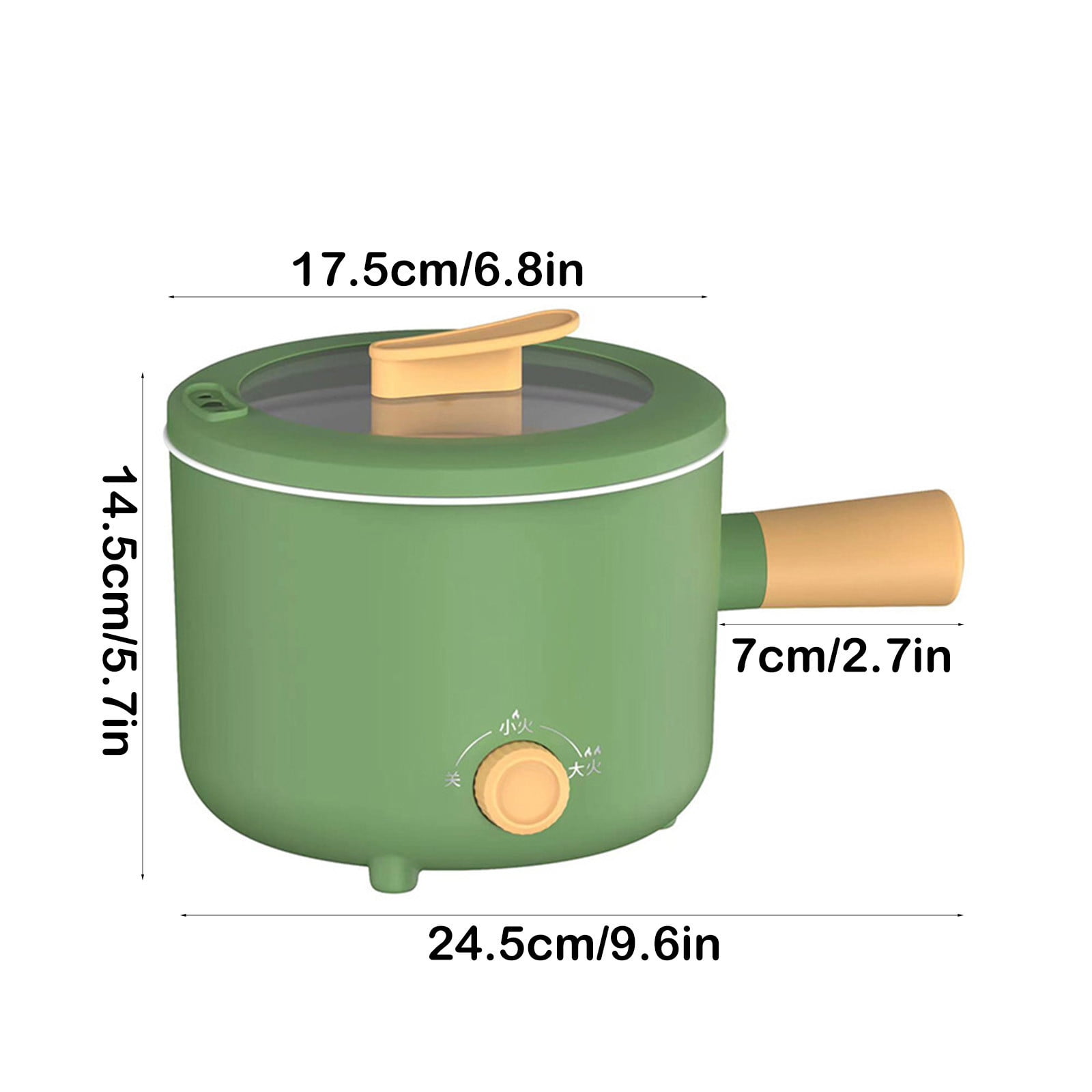 OEFNTAC Mini Hot Pot Ramen Cooker 1.2L Ceramic Non-Stick Electric Pot with Overheat Protection for Noodles Soup Pasta 9.64x5.7in