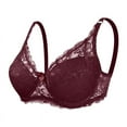 thumbnail image 5 of SMihono Soft Soft Lace Bras for Women, Full Coverage Underwire Minimizer Bras, Lifting Comfort Bras for Everyday Wear. Wine 85, 5 of 5