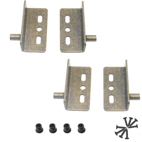 1Set Pivot Hinges with Bushing Pivot Hinges Concealed Hinges with Screws for Wood Door/Furniture Cabinet/Drawer ect[Silver]