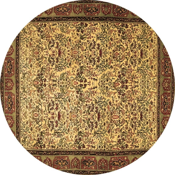 Ahgly Company Indoor Round Persian Brown Traditional Area Rugs, 8' Round