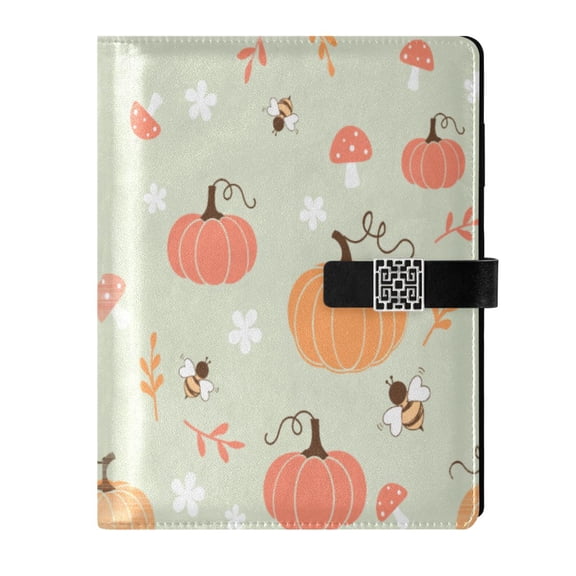 Premium Faux Leather Notebook - Refillable, Multi-Functional Organizer, 23.3x17cm, All-Season Use,Pumpkin