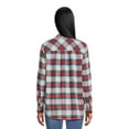 Time and Tru Women's Button Down Flannel Shirt with Long Sleeves, Sizes