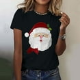 thumbnail image 2 of Women’s Vintage Pink Santa Claus Face Christmas T Shirt Jolly Holiday Graphic Short Sleeve Crewneck Tee Cute Festive Xmas Top for Women Casual Holiday Wear, 2 of 3