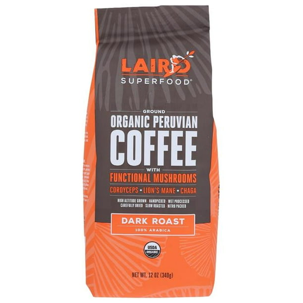 Laird Superfood Coffee Drk Grnd Mushroom, 12 Oz