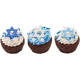 thumbnail image 4 of Hanukkah Star Cupcake Toppers - Edible Sugar Decorations for 24 Cupcakes, 4 of 5