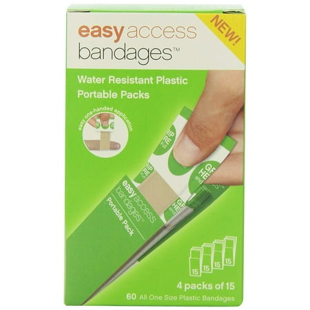 Easy Care Easy Access Bandage Plastic, 3/4 x 3 Inch, 60 Count