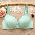 thumbnail image 3 of Promotion Clearance Lace No Steel Ring Small Chest Gathered Adjustment Lace Bow Bra + Briefs Set black 70, 3 of 7