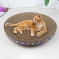 thumbnail image 3 of Wekity Cats Scratcher Cardboard Cardboard Cat Bed House Mat Interactive Toy Cat Scratcher Board for Sleeping Small Medium Large Cats Kitten Resting, Round Star 43cm-0625, 3 of 5