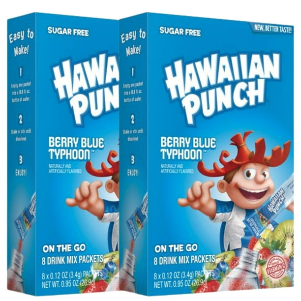 NS Hawaiian Punch, Berry Blue Typhoon Singles To Go Water Drink Mix