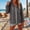 Gray, variant on linen tops Women Full Zip Hooded Layering Jacket Adjustable Drawstring Hood Elastic Cuff Long Sleeve Textured Relaxed Fit Side Patch Pocket Casual Outerwear Blue L