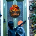 thumbnail image 5 of Zatoumnr Artificial Autumns Wreath Decorations Front Door With Maple Leaf, Harvests Front Door Wreath With Pumpkin Acorns Berries, Halloween Wreath Party And Thanksgiving Holiday Supplies, 5 of 9
