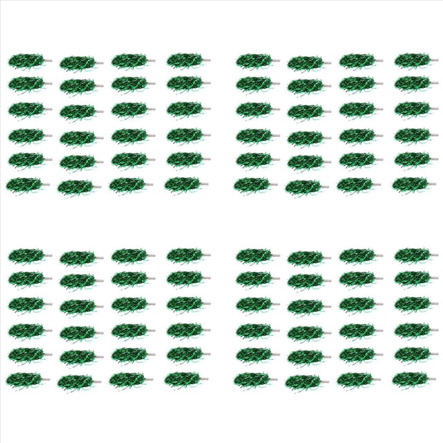96 Piezas Pompones de Porristas Pompones de Papel de Aluminio Metálico con Manejar de Plástico para Adultos, Niños, Porristas, Fiesta Verde