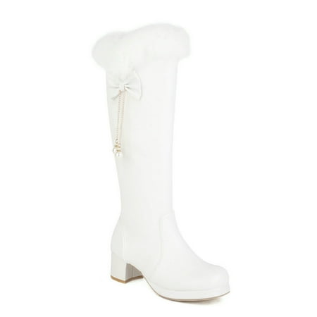 

Thick High Heel Sweet Narrow Calf Boots for Women Tall Women s Boots Plush Extra Wide Calf Rain Boots for Women Cotton Boots Warm Snow Womens Mid Calf Socks Boots