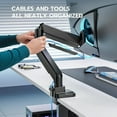 thumbnail image 6 of ARES WING Single Monitor Arm with USB, Heavy Duty Adjustable Monitor Arm for 13"-49" Screens, Gas Spring Monitor Arm Desk Mount with Clamp & Grommet Base Holds up to 40 lb, VESA 75x75 100x100, Black, 6 of 10