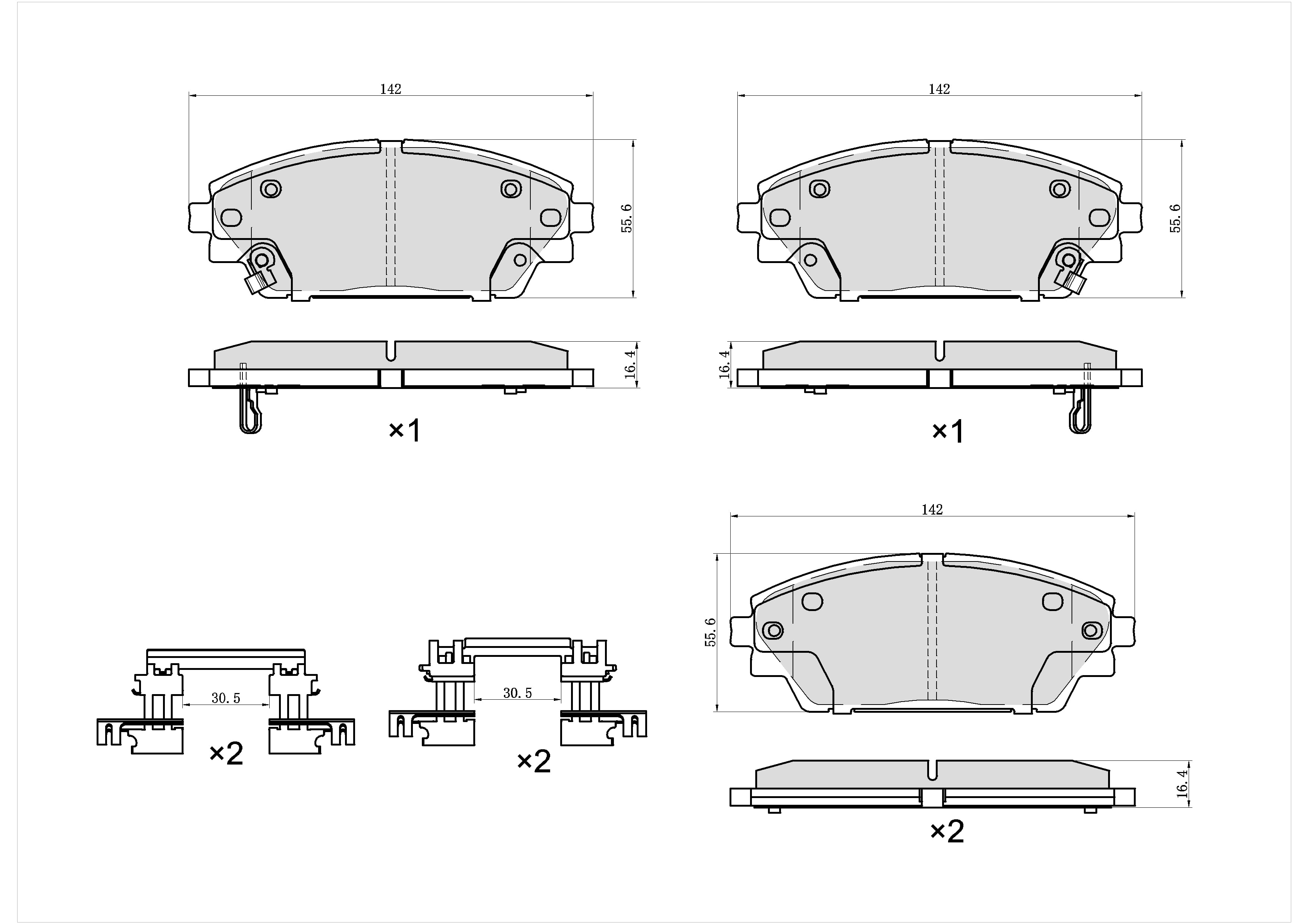 UltraHC 700 Brake Pad Set, Front HC7.1728.0.C, Mazda 3 2018-2014