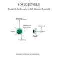 thumbnail image 6 of Rosec Jewels Created Emerald Halo Stud Earrings with Moissanite, Silver Screw Back Earrings, 10K White Gold, 6 of 7