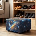 thumbnail image 4 of Xixirimido Galaxy Planets Pattern Ottoman Cover Rectangle Storage Ottoman Slipcover Stretch Footrest Stool Covers with Elastic Band for Rectangle and Square Ottoman, Small, 4 of 7