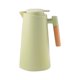 thumbnail image 3 of Tetera aislada, uso doméstico, tetera de presión, doble forro de vidrio, mango de madera de haya, fuerte retención de calor, presiona un botón, sin agua, termo verde claro, 3 of 6