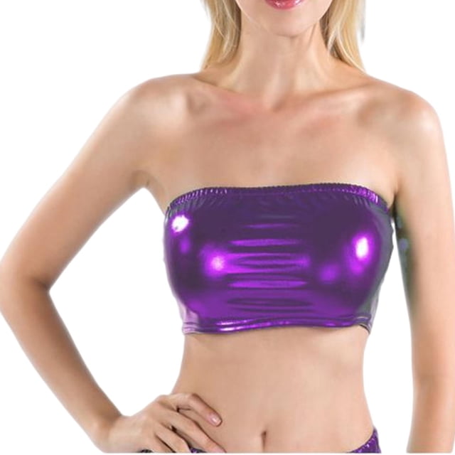 Top Bandeau para mujer perfecl Traje de baño Color sólido Violeta
