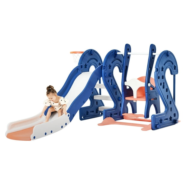 Toddler Slide and Swing Set, Kids Playground Climber Playset Indoor