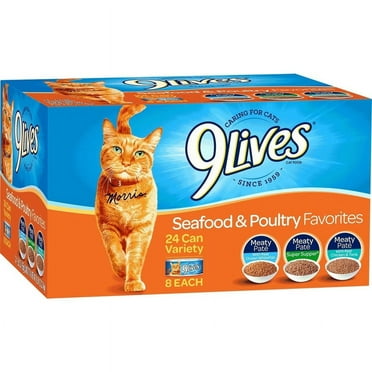 9Lives Seafood and Poultry Favorites Variety Pack, 24 5.5-Ounce Cans