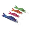 thumbnail image 1 of 4x Bandera de pez koi de Japón Manga de viento de carpa Pancarta colgante de koinobori japonés Rojo Rosa Verde 55cm Azul 70cm, 1 of 9