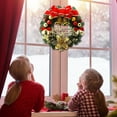 thumbnail image 5 of NSESSHome Christmas Wreath Decorations, Christmas Wreaths for Front Door with Merry Christmas Sign, Christmas Door Wreath with Red Bowknot Bells Poinsettia Christmas Balls for Decor 11.81", 5 of 9