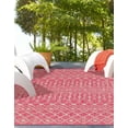 thumbnail image 6 of Unique Loom Outdoor Trellis Collection Area Rug - Tribal Trellis (7' 1" x 10' Rectangle Fuschia/Gray), 6 of 6