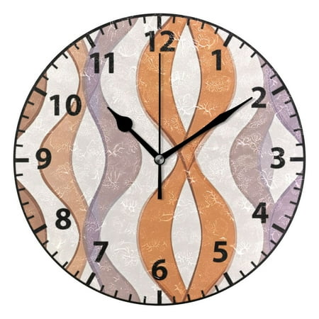 Wavy Line Pattern Wall Clock Modern Small Clock Black Hands for Office, Home, Bedroom,School 9.84in