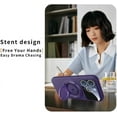 thumbnail image 5 of Magnetic Series Designed for iPhone Case,[Compatible with MagSafe][Military Drop & Camera Lens Protection],Large Window Ring Holder Stand Shockproof Cover (Cypress,iPhone 15 Pro), 5 of 6