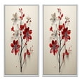 thumbnail image 2 of Designart "Red Beige Minimalism quintessence Of Red Flower" Minimalism Framed Wall Art Set Of 2 - Red Abstract Framed Canvas Set For Living Room Decor, 2 of 7