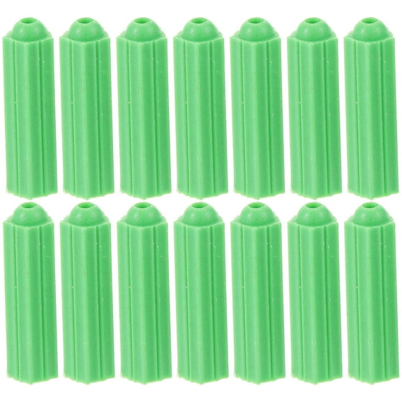 RENACLIPY 100Pcs Drywall Anchors Kit Cylindrical Green Plastic for Brick Walls