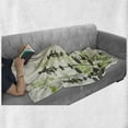thumbnail image 6 of Dragonfly Soft Flannel Fleece Throw Blanket, Nature Plants Grass with Wildflowers with Paintbrush Effects Print, Cozy Plush for Indoor and Outdoor Use, 50" x 70", Pale Green Cream, by Ambesonne, 6 of 6