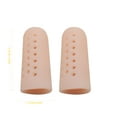 thumbnail image 2 of 10 Pieces Gel Toe Sleeves Corn Cushion Silicone Toe Tubes Protectors for Cushions Corns, Blisters, Nail Issue, Reduce Friction，Bunions，Hammer Toes (Beige, Medium), 2 of 5