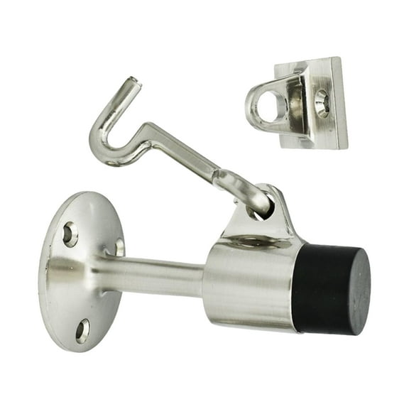 Doorstop Catch Holder with Hook Sound Dampening Bumper Hold Door Open Door Stopper Wall Floor Mount Hidden Home Accessories