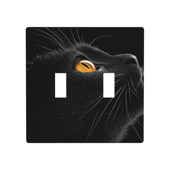 Black Cat Light Switch Cover Plates Single Toggle Wall Plate, Decorative 2-Gang Christmas Decor Lightswitch Cover