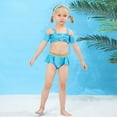 thumbnail image 4 of KAWELL Little Girls Two-Piece Summer Swimwear Role Play Bikini Swim Suit Toddler Tankini Red 3-10 Years, 4 of 7