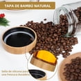 thumbnail image 2 of Frascos de Vidrio Herméticos con Tapa para Alimentos - Incluye Etiquetas - Ideal para Café, Especias, Azúcar, Avena, Té, Yogur, Granos, 2 of 4
