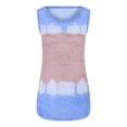 thumbnail image 6 of Dyfzdhu Tank Tops for Women Plus Size Casual Tie Dye Crew Neck Tank Top Tunic Sleeveless T Shirts Blue, 6 of 6