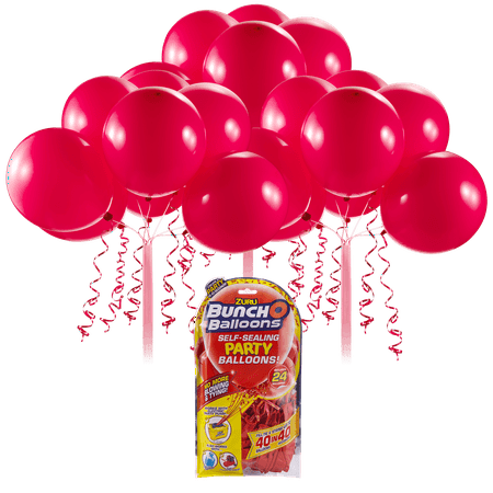 Bunch O Balloons Self-Sealing Latex Party Balloons, Red, 11in, 24ct
