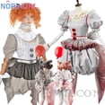 thumbnail image 4 of Disfraz de payaso de película Pennywise, disfraz de Cosplay con cambio de género, disfraz de Lolita de terror para Halloween, vestido de fantasía para mujer, conjunto completo para fiesta de carnaval, 4 of 5