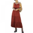 thumbnail image 4 of Robes Boho pour Femmes Réglable Spaghetti Sangle Été Vintage Solide Casual Swing Longue Robe, 4 of 9