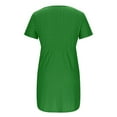 thumbnail image 7 of Dresses for Women 2025 Summer Saving, Fashion Women's Casual Comfortable Solid Short Sleeved V-Neck Bandage Dress(Dark Green,L), 7 of 7